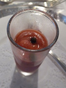 Sorbet Erdbeere mit grünem Pfeffer