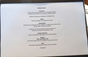 Abendessen Tag 6