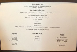 Abendessen Tag 8