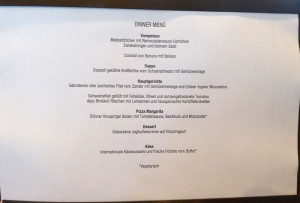 Abendessen Tag 8