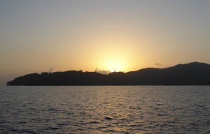 Sonnenuntergang bei Praslin