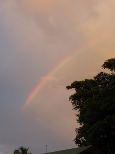 Regenbogen im Abendrot