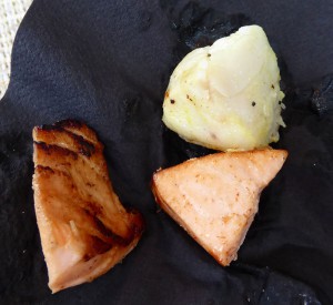 zwei Mal Lachs und einmal Kabeljau