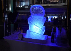 Eisskulptur für das Martini-Special