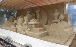 Sandskulpturen "Sindbad der Seefahrer"