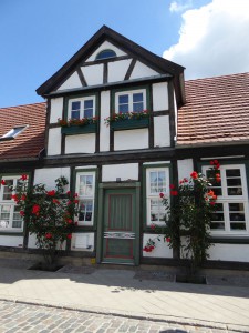 Fachwerkhaus mit Blumen