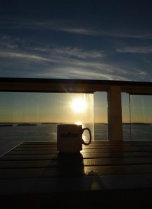 Kaffee im Morgengrauen