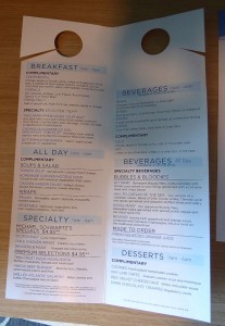 Room Service Karte