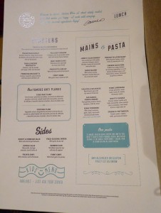 Jamie´s Italian Lunch Menu