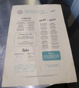 Jamie´s Italian Dinner Menu