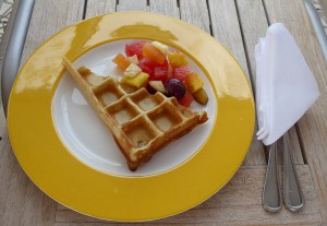 Waffel und Obst
