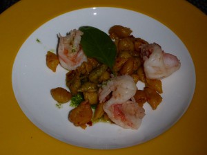 hausgemachte Orechiette mit Garnelen