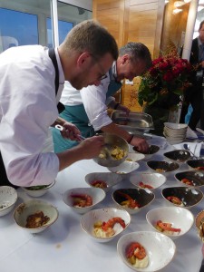 Karlheinz Hauser - Roter Carabiniero mit Paprika-Chorizofumet - Kartoffelspuma und Artischocken-Olivencrunch