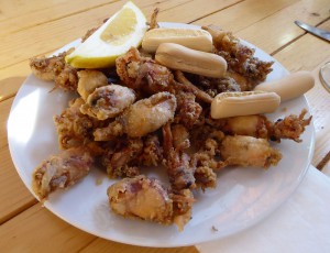 frittierte Tintenfische