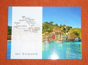 Postkarte der Reiseroute