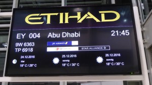 Flug EY004 nach Abu Dhabi