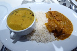 Paneer Kadai, Moong Dal, mit Zitrone verfeinerter Basmati Reis