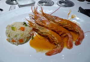 Grilled king prawns