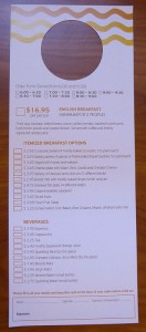 Room Service Frühstück