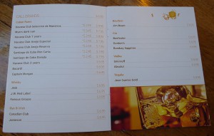 Getränkekarte