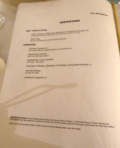 Abendessen Seetag 3