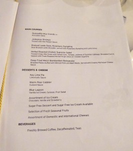Abendessen Seetag 7 (Englisch)