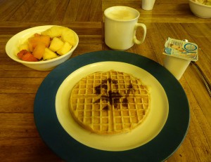 Frühstück mit Waffel