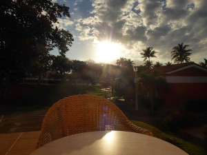 Sonnenuntergang auf der Terrasse