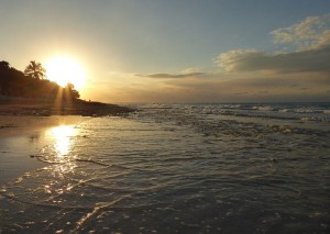 Strandspaziergang zum Sonnenuntergang