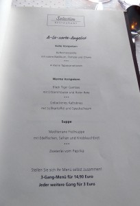 Selection Restaurant 3 Gänge A la Carte