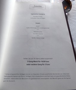 Selection Restaurant 3 Gänge A la Carte