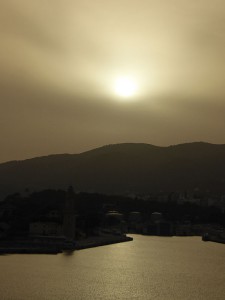 Sonnenuntergang im Dunst
