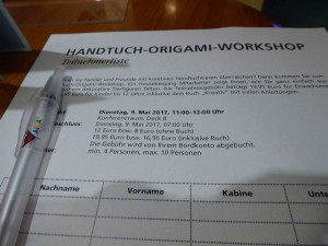Handtuch-Origami Workshop
