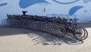auch die Fahrräder warten schon