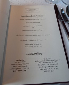 6 Gänge Champagner Menü