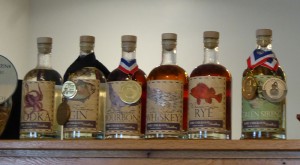 Icy Straigt Vodka, 50 Fathoms Gin, Boatwright Bourbon, Old School Whiskey, Wrack Line Rye, Green Siren Absinth