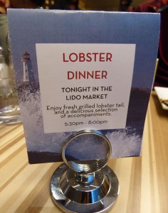Lobster Dinner im Lido Restaurant