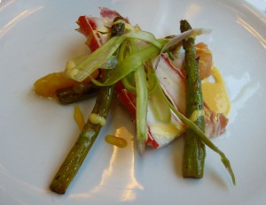 Asparagus and Alaskan King Crab