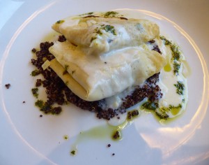Leek, Tomato, Zucchini Crepes