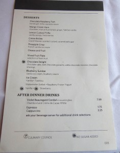 Dessertkarte Rotterdam Restaurant