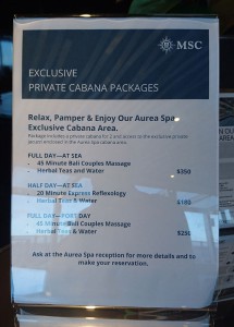 MSC Aurea Spa Cabanas