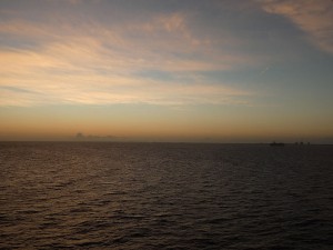 Sonnenaufgang von der Kabine aus