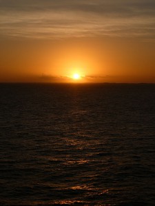 Sonnenaufgang von der Kabine aus