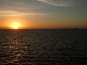 Sonnenaufgang von der Kabine aus