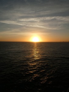 Sonnenaufgang von der Kabine aus