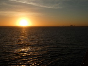 Sonnenaufgang von der Kabine aus