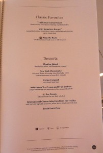 Lunch Menü Yacht Club