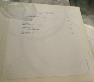 Speisekarte Ocean Cay
