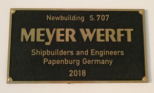 Bauschild der Werft