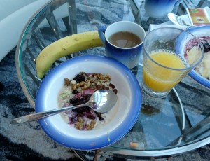 Frühstück in der Observation Lounge